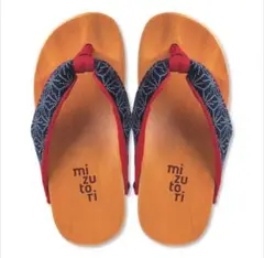 ⭐️新品⭐️mizutori 子ども用下駄 麻の葉柄 赤 日本製