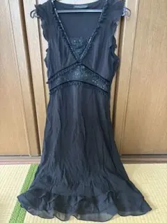 Pretty Rosa PARIS レディース ノースリーブ ワンピース 黒