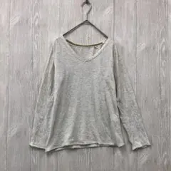 【美品】THE SHOP TK 長袖シャツMホワイト グレー 春秋向け 薄手
