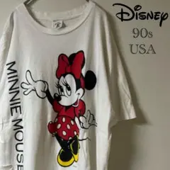 90s disney/ミニーマウス プリントtシャツ/XL/ホワイト/USA製