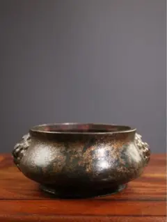 中国美術 乾隆年製 三脚 香呂 白銅 多龍紋刻 中国美術 乾隆年製 三脚 香呂 白銅 多龍紋刻