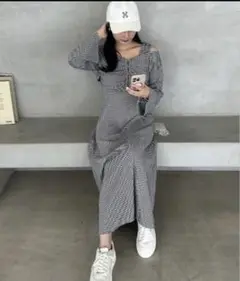 ナイスクラップ　nice claup ワンピース　チェック　長袖　参戦服