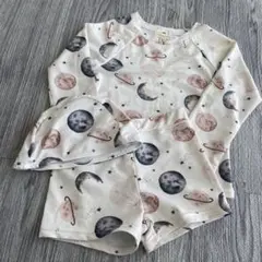 宇宙柄水着セット（帽子付き）