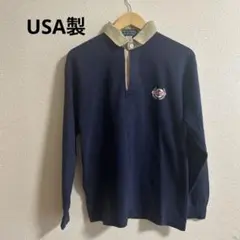 USA製 ラガーシャツ navy ラルフローレン　GAP champion