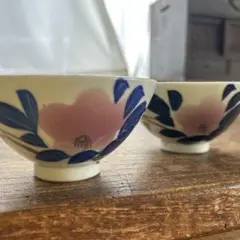 昭和レトロ 牡丹図柄 茶碗 2個セット
