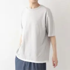 GLOBAL WORK ミラノリブレイヤードCOOL ライトグレー M