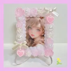 【リボン×ハート】 B8 ホイップデコ 硬質トレカケース 【ピンク】