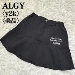 【美品】アルジー　y2k 平成　ブラックミニスカート　ロゴ刺繍