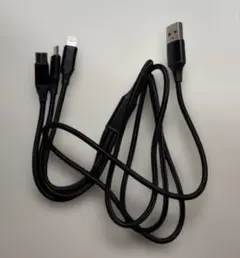 3in1 USBケーブル 黒 1.2メートル