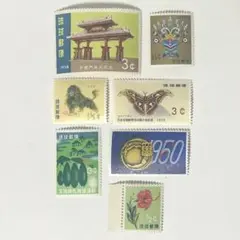 銭単位切手 最終価格 (逸品) 琉球切手 航空切手13種完特大セット 航空切手 きじ航空切手5種完(銭単位)