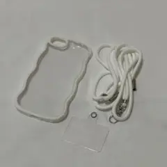 ⭐️ iPhone SE ケース クリア ホワイト ショルダーストラップ付