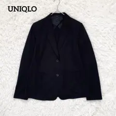 【ユニクロ】UNIQLO ストレッチテーラードジャケット(LL)大きいサイズ 黒