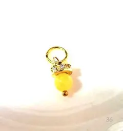 ◆ペンダントトップ　ヘッド　チャーム　アゲート　イエロー◆