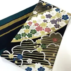 帯397 ●高級正絹 LONGSIZE 唐織 振袖用 片面全通リバーシブル 袋帯