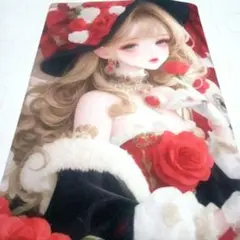 パネル 73 № ハンドメイド ブックカバー【文庫本】赤薔薇美少女ハートフル