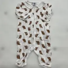 プチバトー フクロウ柄　ロンパース　カバーオール 3m/60cm