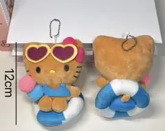 新品未使用日焼けキティ ぬいぐるみキーホルダー