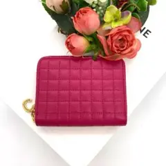 CELINE セリーヌ ラウンドファスナー ピンク コインケース 財布