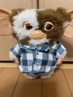 青チェックワイシャツ（ジュンプランニングギズモ、30センチぬいぐるみ用）