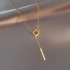 ネックレス　k18 サージカルステンレス　ラリエット　Y字　フォーマル　結婚式