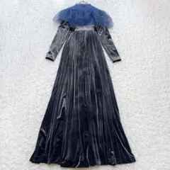23ss パメオポーズ【F】Lace Velour Dress ベルベッド