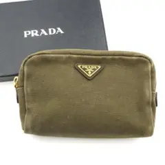 ✨美品✨ PRADA ポーチ 三角プレート キャンバス ポシェット 化粧ポーチ