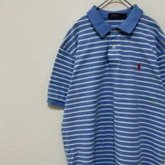 POLO RALPH LAUREN ポロシャツ 鹿の子 ボーダー 水色