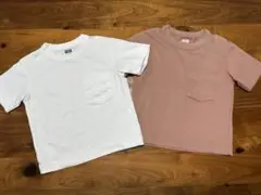 ほぼ未使用 UNIQLO エアリズムコットンクルーネックＴ　2枚 100