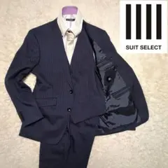 美品！スーツセレクト　スリーピーススーツセットアップ　ネイビー　S