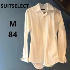 スーツセレクト　長袖　シャツ　ワイシャツ ホワイト　ストライプ　M 84