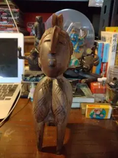 ベナン Nago族 神像 アフリカ 呪物 民間信仰 Statue of god (wood) / SOLD Object: 25x9.5 (hw)cm Heian