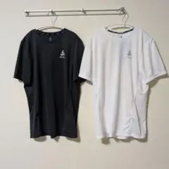 新品【 オドロ /ODLO】 メンズ 半袖Tシャツ 白色　黒色　2点セット