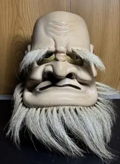 備中神楽面 思兼命 田邊聖祐作 木彫 2個セット 国指定重要無形文化財 能面 備中神楽面 思兼命 田邊聖祐作 木彫 2個セット 国指定重要無形