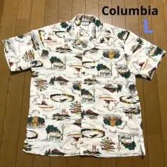 ColumbiaコロンビアOMNI WICK★吸湿速乾、総柄半袖シャツ、メンズL