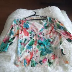 blugirl フラワープリント カーディガン