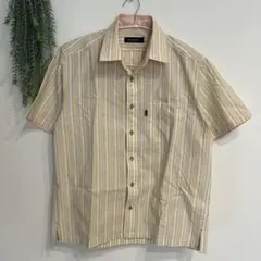 【美品】ゴールデンベア　ストライプ　半袖シャツ　M