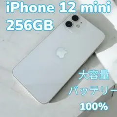 【極美品】iPhone12 mini 256GB（バッテリー100％）ホワイト
