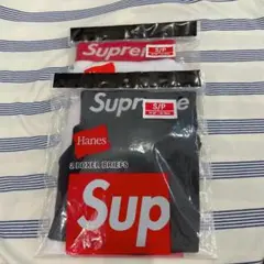 黒＆白各1枚 2枚（バラ売り）ブラック Supreme Hanes Sサイズ