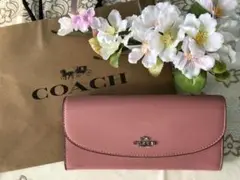 COACH クロスグレーン 薄ピンク