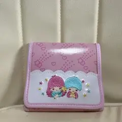 キキララ刺繍のピンク財布