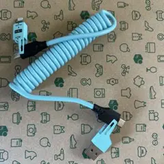 水色 65wUSB巻き取り式ケーブル 4 IN 1 2本セット