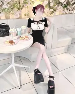 HONEY MEW♡チョーカー付きバックリボンワンピース
