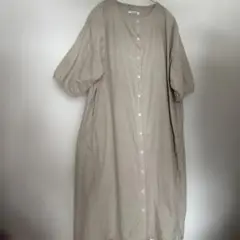 koti koti ベージュ 半袖シャツワンピース