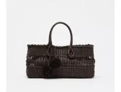 タグ付き新品★ZARAの編み込みハンドバッグ★チョコレート色★完売商品