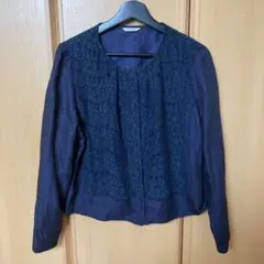 【値下げ】ローズティアラ ノーカラージャケット 紺