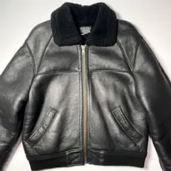 【米国製】ムートンジャケット B-6 黒 フライトジャケット レザージャケット