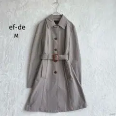 エフデ|千鳥柄トレンチコート【M】ウエストマーク 大人可愛い 上品 ブラウン系