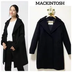 極美品 定価15万 MACKINTOSH ナポレオンカラーウールコート 黒 34