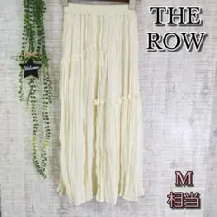 【THE ROW】ザロウ ロングスカート M ウエストゴム プリーツ 白 高級
