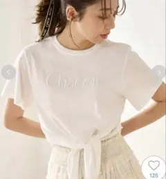 SNIDEL Chacott SustainableロゴTシャツ ホワイト